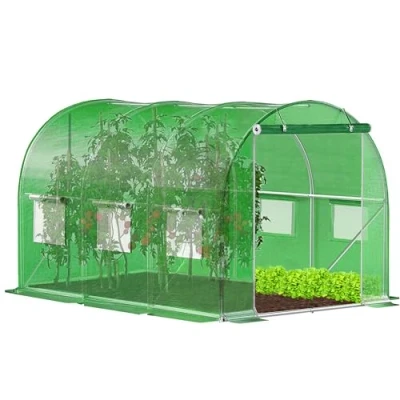Abbildung von Gewächshaus klein Foliengewächshaus winterfest mit stabiler Folie für &amp; Tomatenhaus Treibhaus Folientunnel Balkon, Garten, Anzucht Pflanzenzucht 200 x 300 cm