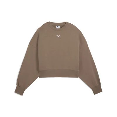 Abbildung von Puma Wardrobe Overoversized CREW Sweatshirt, Damen, Größe: XS, Totally taupe