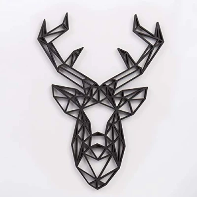 Abbildung von KLEINLAUT 3D Origami, Hirschkopf, 35,9 x 50 cm (XL), Schwarz