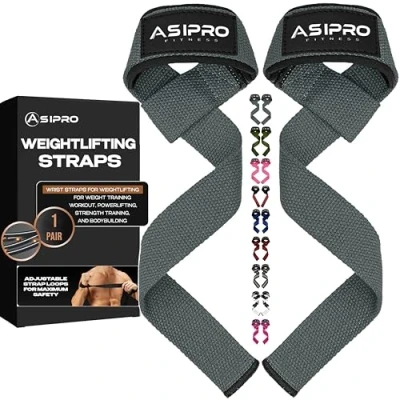 Abbildung von ASIPRO Zughilfen Krafttraining Frauen &amp; Männer 60 CM Lifting Straps Gym 5MM Gepolstert Fitness Griffhilfen Kraftsport Wrist Kreuzheben Weightlifting Zughilfe Gym, Handschlaufen