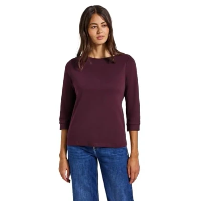Abbildung von Street One Damen 3227440 Shirt mit U Boot Ausschnitt, Wildberry red, 44