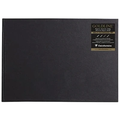 Abbildung von Clairefontaine 34244C Skizzenbuch mit Fadenbindung Geleimt quer Goldine, Din A4, 29.7 x 21 cm, 140 g, weiß