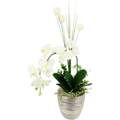 Abbildung von I.GE.A. Kunstblume &quot;Arrangement Orchidee/Gras&quot;, Topf aus Keramik