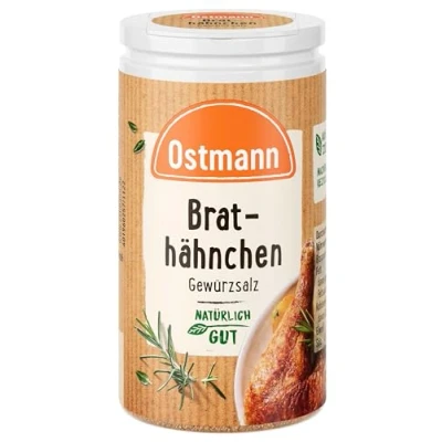 Abbildung von Ostmann Gewürze Brathähnchen Gewürzsalz Würzig pikanter Geschmack für Geflügelgerichte wie Chicken Wings 50 g in der Streudose