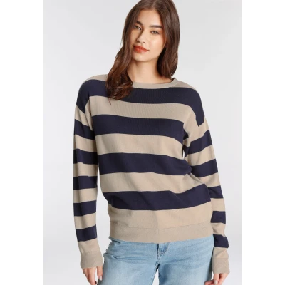 Abbildung von AJC Streifenpullover, im Colourblocking mit U Boot Ausschnitt