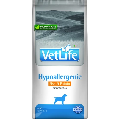 Abbildung von Vet Life Hundefutter Hypoallergenic Fisch mit Kartoffel 12 kg
