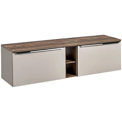 Abbildung von Lomadox Waschbeckenschrank PUEBLA 56 taupe mit Vintage Oak 180,4/48,5/46 cm