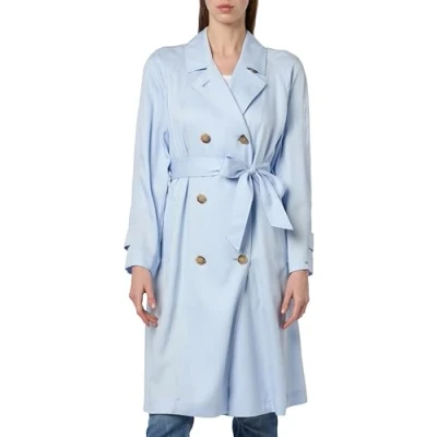 Abbildung von Tommy Hilfiger TENCEL BLEND FLUID TRENCH Gewebte Mäntel Damen, Blau (Breezy Blue), 38