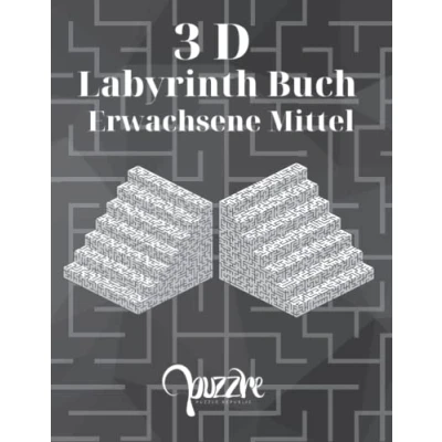 Abbildung von 3D Labyrinth Buch Erwachsene Mittel: Das Der Labyrinthe und Irrgärten Rätsel mit Lösung