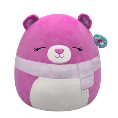 Abbildung von Jazwares Actionfigur Squishmallows Plüschfigur Purple Bear with Closed Eyes and Scarf Crisa