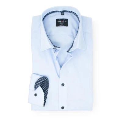 Abbildung von Marvelis Body Fit Hemd Extra Langarm 69 cm mit New York Kent Kragen Hellblau Gr. 43