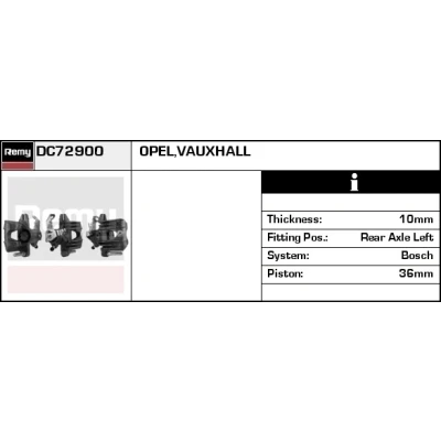 Abbildung von DELCO Remy DC72900 Bremssattel Aluguss Remanufactured OPEL: Astra G CC, Zafira A, Caravan