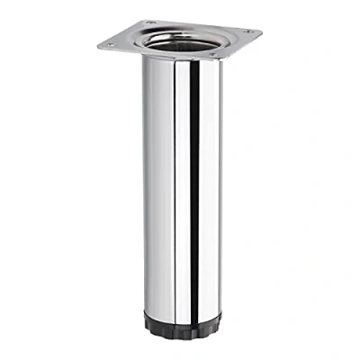 Abbildung von Möbelfuß BRAVO Höhe 150 mm (+ 10 mm) Ø 40 Chrom poliert höhenverstellbarer Schrankfuß aus Stahl belastbar bis 50 kg von SOTECH