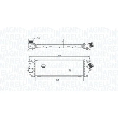 Abbildung von MAGNETI MARELLI 351319205340 Ladeluftkühler OPEL: Vivaro A Combi, Kastenwagen, RENAULT: TRAFIC 2 Bus, Kasten, NISSAN: Primastar Bus