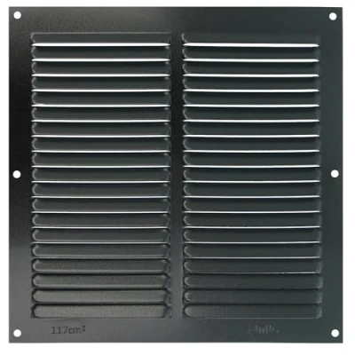 Abbildung von Amig Quadratisches Aluminiumgitter mit Insektenschutz Lüftungsgitter für Luftauslass Ideal Decken in Küche und Bad Maße 200 x mm Farbe Schwarz