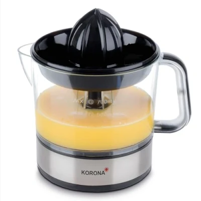 Abbildung von KORONA Zitruspresse 27020 Edelstahl / Schwarz, 40 W, Elektrische Saftpresse, 0,7l, Frucht Entsafter
