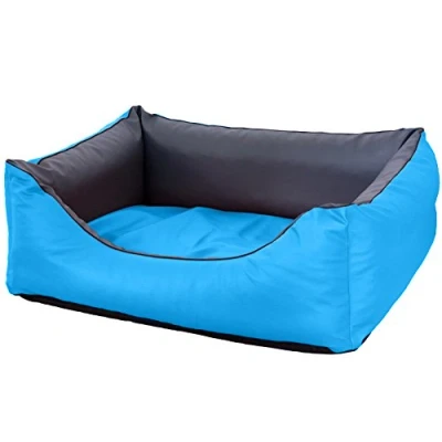 Abbildung von CopcoPet Rocco Orthopädisches Visco Hundebett Hundesofa Wendebett Kunstleder L/XL 100x80cm Türkis Grau