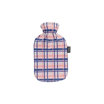Abbildung von Fashy Wärmflasche mit Flauschbezug im Karodesign, apricot, 2,0 L