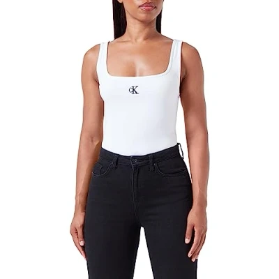 Abbildung von Calvin Klein Jeans CK TANK Top, Damen, Größe: XXL, Bright white