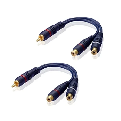 Abbildung von euroharry RCA Stecker auf Dual Buchse Cinch 15cm Audio Kabel &amp; Video Adapter