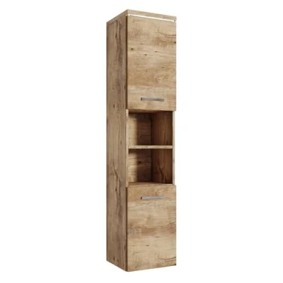 Abbildung von Badezimmer Schrank Paso 160cm Eiche Kastanie Regal Hochschrank Möbel Badschrank