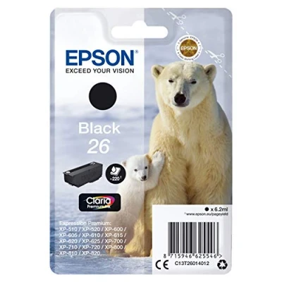 Abbildung von Epson C13T26014012 T2601 Black Ink CLARIA Premium Polar Bear