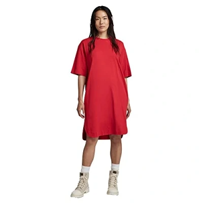 Abbildung von G STAR RAW Damen Boxy U Tee Kleid, Rot (acid red D22840 C336 A911), S