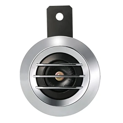 Abbildung von WANGCL Motorradhupe mit Ständer, Universal Motorrad Elektrische Laute Hornsirene 12V 110DB Wasserdichter runder Hornlautsprecher
