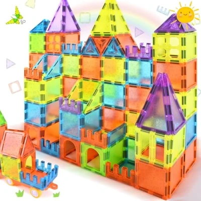Abbildung von NAETANY Magnetische Bausteine 92PCS Magnetspielzeug STEM Magnetbausteine ab 3 Jahre, Magnet Spielzeug Kinder für Jungen und Mädchen, Montessori 4 5 6 7 Jahre