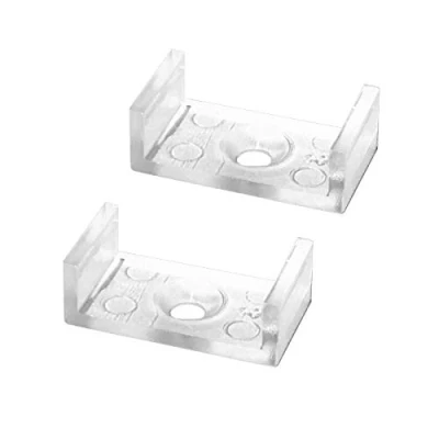 Abbildung von LED Einbauprofil WIDE IN 20 Aluminium Silber für Streifen inkl. Abdeckung klar oder milchig, Bänder bis max. 20mm Montage Leiste (2er Set Halterungen)