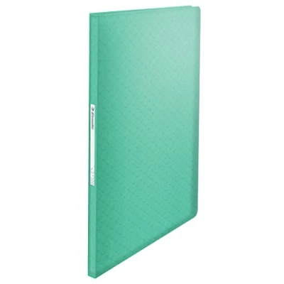 Abbildung von Esselte A4 Sichtbuch mit 40 Einsteckfächern, für 80 Blatt, zum Präsentieren und Aufbewahren von Papieren/Dokumenten, zur Schreibtischorganisation, Prägemuster, Colour&#039;Breeze Serie, Grün, 626228