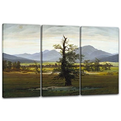 Abbildung von Printed Paintings Leinwand 3 teilig(120x80cm): Caspar David Friedrich Der einsame Baum
