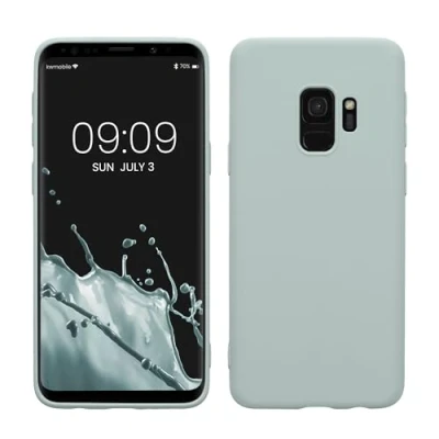 Abbildung von kwmobile Hülle kompatibel mit Samsung Galaxy S9 weiches TPU Silikon Case Cover geeignet für kabelloses Laden Cool Mint