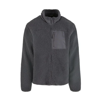 Abbildung von Urban Classics WITH Stand UP Collar Fleecejacke, Herren, Größe: Small, Cloudgrey