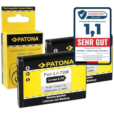 Abbildung von PATONA 2X Akku Ersatz für Olympus Li 70b Batterie Kompatibel mit FE 4020 4040 5040 X 940 D 700 705 710 715 VG 110 120 130 140 150 160