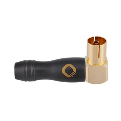 Abbildung von Oehlbach Transmission Shift F90 Antennenstecker IEC Koax (w) (Winkelstecker, Adapter, schraubbar) vergoldet für TV/Radio Anschluss 1 Stück