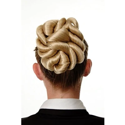 Abbildung von WIG ME UP Dutt Haarknoten Haarteil aufwendig geflochten große Locken Korkenzieherlocken Blond Goldblond Platinblond Mix N794 24BT613