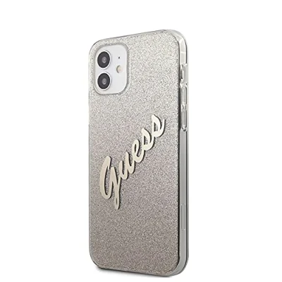 Abbildung von Guess GUHCP12SPCUGLSGO Hülle für iPhone 12 Mini 5,4&quot; golden Glitter Gradient Script