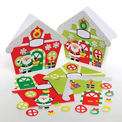 Abbildung von Baker Ross FE914 Santa‘s Werkstatt Karten Set 6er Pack, Kartenrohlinge für die Kartenherstellung, Gestalte deine eigenen Weihnachtskarten, Ideal Kinder Kunst und Bastelprojekte