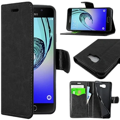 Abbildung von ebestStar kompatibel mit Samsung Galaxy A3 2016 Hülle SM A310F Kunstleder Wallet Case Handyhülle [PU Leder], Kartenfächern, Standfunktion, Schwarz [Phone: 134.5 x 65.2 7.3mm, 4.7&#039;&#039;]