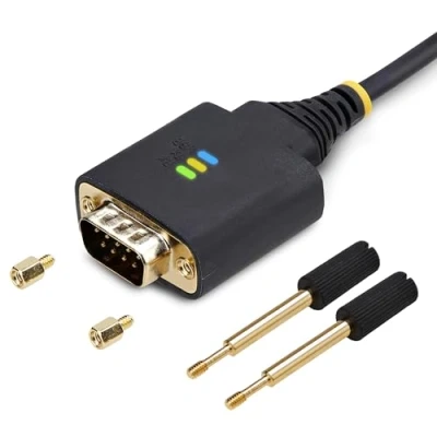 Abbildung von StarTech.com 2m USB auf Seriell Adapter, COM Retention, FTDI, A zu DB9 Kabel, RS232, Wechselbare Schrauben/Muttern