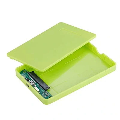 Abbildung von ASHATA Externes Festplattengehäuse, 2.5 Zoll HDD/SSD Festplatte Gehäuse Gehäuse,480Mbps USB 2.0 SATA HDD für 7 9,5 mm SSD Festplatten (Grün)