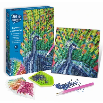 Abbildung von Strassstein Bild Pfau Glitzerbilder stecken Bastelset