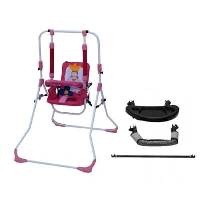 Abbildung von 2in1 Kinderschaukel Babyschaukel Babywippe Zimmerschaukel Gartenschaukel Indoor Baby Schaukel und Hochstuhl in einem Sicherheitsgurt mit Bügel kompakt zusammenklappbar Drinnen Draußen