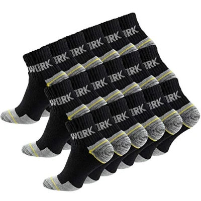 Abbildung von 18 Paar Herren Kurzschaft Arbeitssocken Robuste Atmungsaktive Work Socks Berufssocken, Gr. 39 42