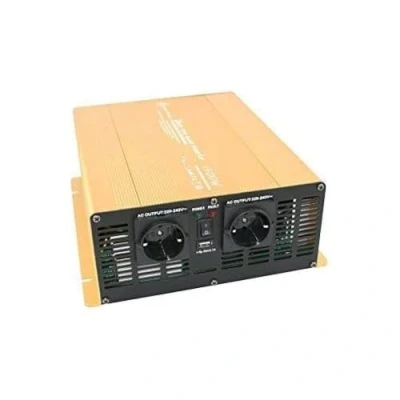 Abbildung von SOLARTRONICS Spannungswandler 12V auf 230V Wechselrichter NP1500 1500/3000 Watt Reiner Sinus Inverter Umrichter 220V Wohnwagen Gold mit Schuko &amp; USB Anschluss (1500 3000 Watt)
