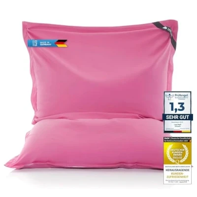Abbildung von LAZY BAG Original Riesen Sitzsack Cotton XXL 180x140cm mit 400L hautfreundliches Baumwolle Sitzkissen 2 in 1 relaxtes Sitzen &amp; Liegen Perfekte Ergonomie Dank 4 Mio. EPS Perlen waschbarer Bezug