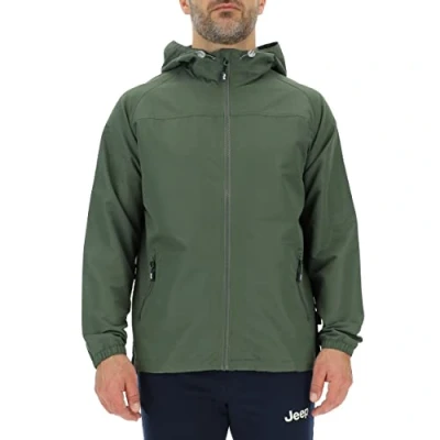 Abbildung von JEEP O102712 E947 J HERREN LEICHTE KAPUZENWINDJACKE Outline Rückendruck J23S Rifle Green/Almond S