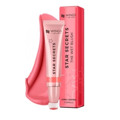 Abbildung von AA WINGS OF COLOR Star Secrets The Wet Blush 02 Strawberry Glow Cremiges Rouge Lang anhaltend 3D Konturierung Aufbaubare Intensität Hyaluronsäure &amp; Peptide Allergiegetestet 13 ml