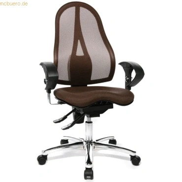 Abbildung von Topstar ST19UG08 Sitness 15, ergonomischer Bürostuhl, Schreibtischstuhl, inkl. höhenverstellbare Armlehnen, Bezugsstoff dunkelbraun